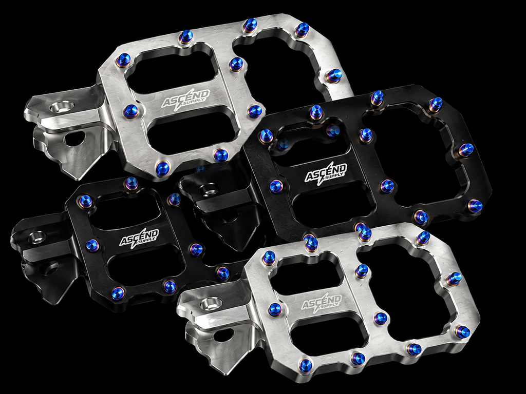 Ascend Supply Wide Foot Pegs — Titanium Pins